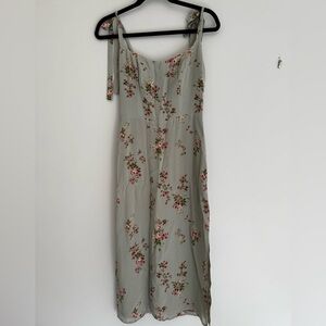 Reformation Sage Floral Midi Dress